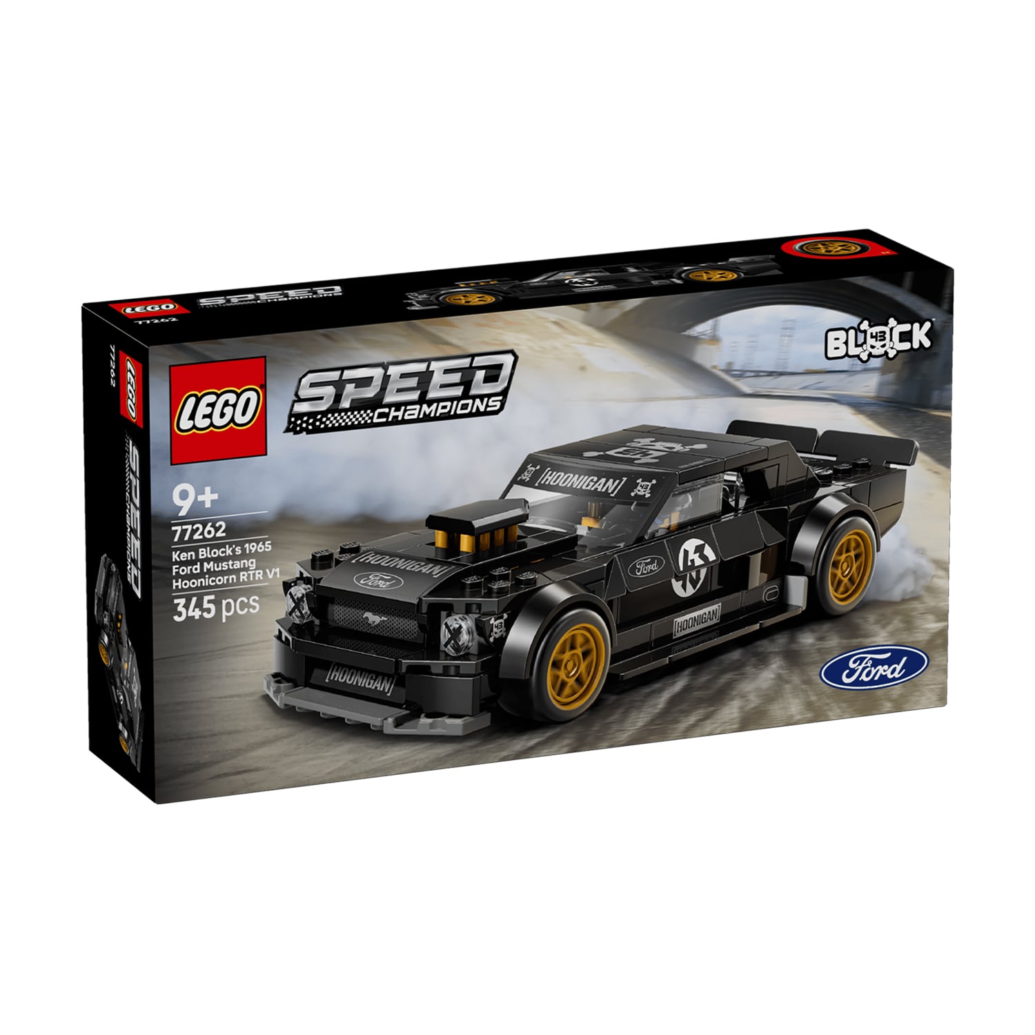 Конструктор LEGO Speed Champions Ford Mustang Hoonicorn V1 `65 Ken Block, 345 деталей, від 9 років (77262)